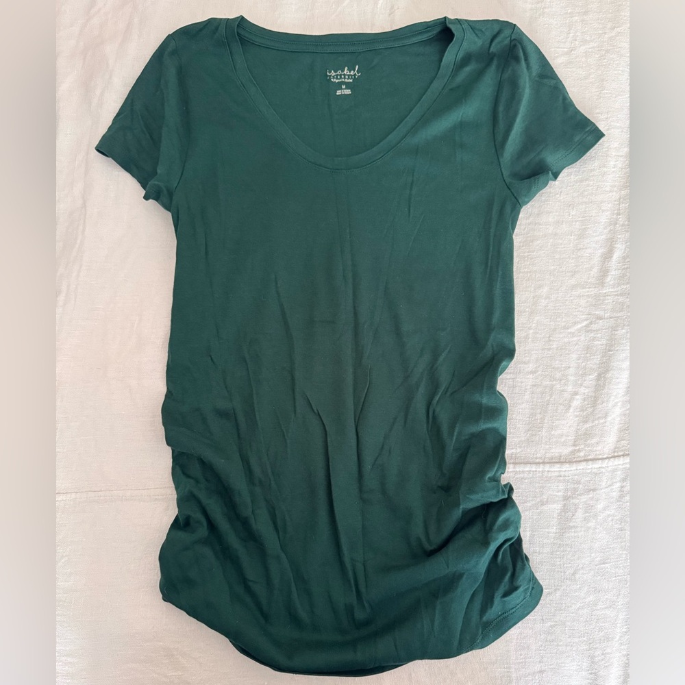 Isabel Maternity by Ingrid & Isabel Dark Green Short Sleeve Tee